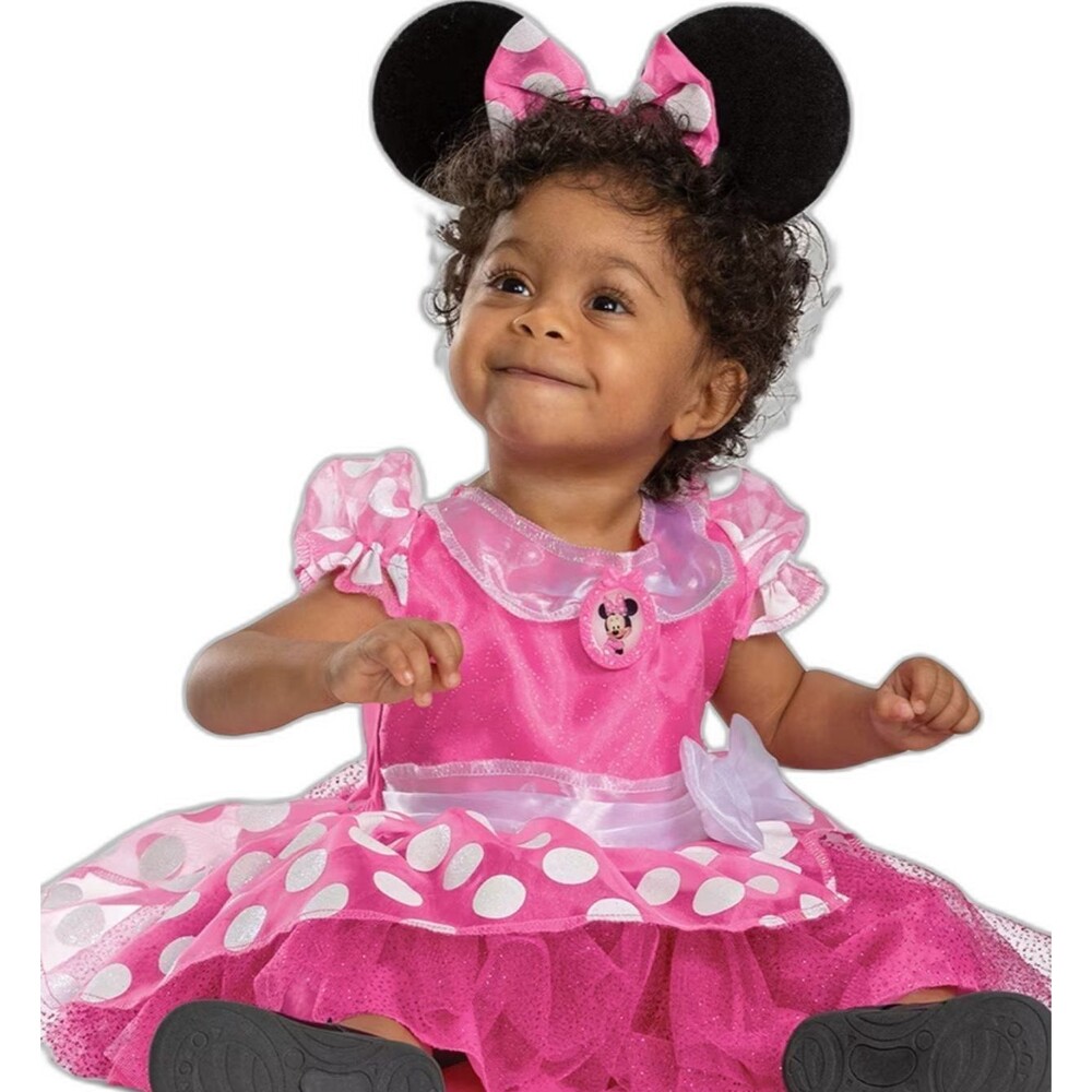 NWT Disney Minnie Mouse Infant Pink Costume Dress Headband 12-18 Months